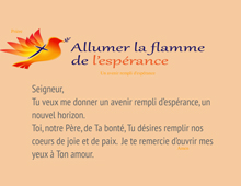 Pri&egrave;re - Un avenir rempli d'esp&eacute;rance