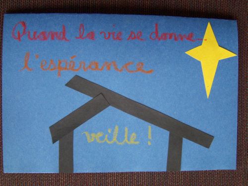 Mod�le d'une premi�re de couverture pour le carnet de l'Avent (palier maternelle � 6e ann�e)